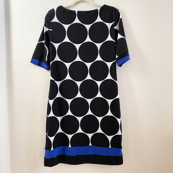 Karin‎ Steven’s Shift Women's Black White Polka Dot Size 10 - Picture 7 of 8